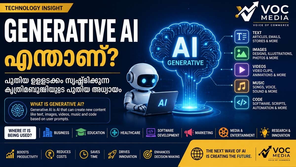 Generative AI എന്താണ്? ലോകത്തെ മാറ്റിമറിക്കുന്ന കൃത്രിമബുദ്ധിയുടെ പുതിയ അധ്യായം