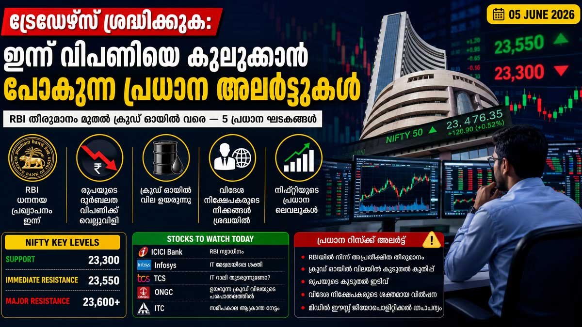 ട്രേഡേഴ്സ് ശ്രദ്ധിക്കുക: ഇന്ന് വിപണിയെ കുലുക്കാൻ പോകുന്ന പ്രധാന അലർട്ടുകൾ