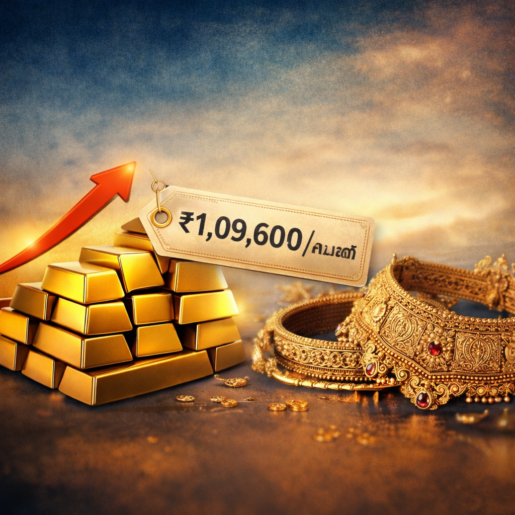 സ്വർണ്ണവില റെക്കോർഡ് ഉയരത്തിൽ പവന് ₹1,10,000 കടക്കുമോ? വിപണി ആശങ്കയിൽ