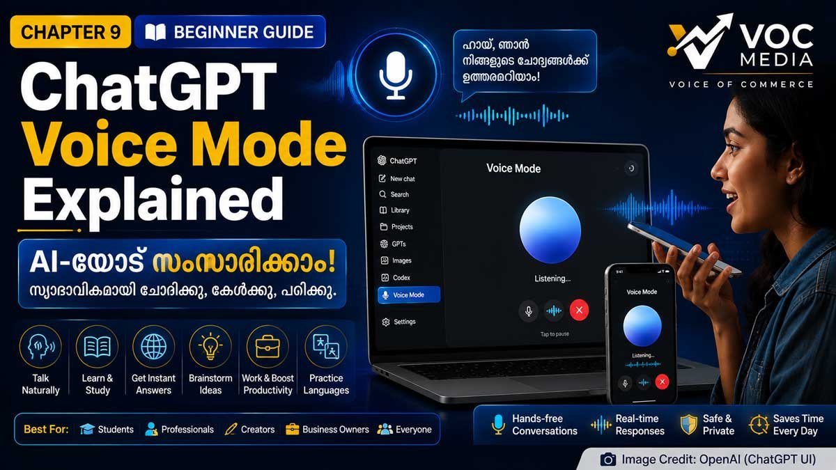 ChatGPT Voice Mode Explained: ChatGPT-യോട് സംസാരിച്ച് AI ഉപയോഗിക്കാം? Voice Mode സമ്പൂർണ മലയാളം ഗൈഡ്