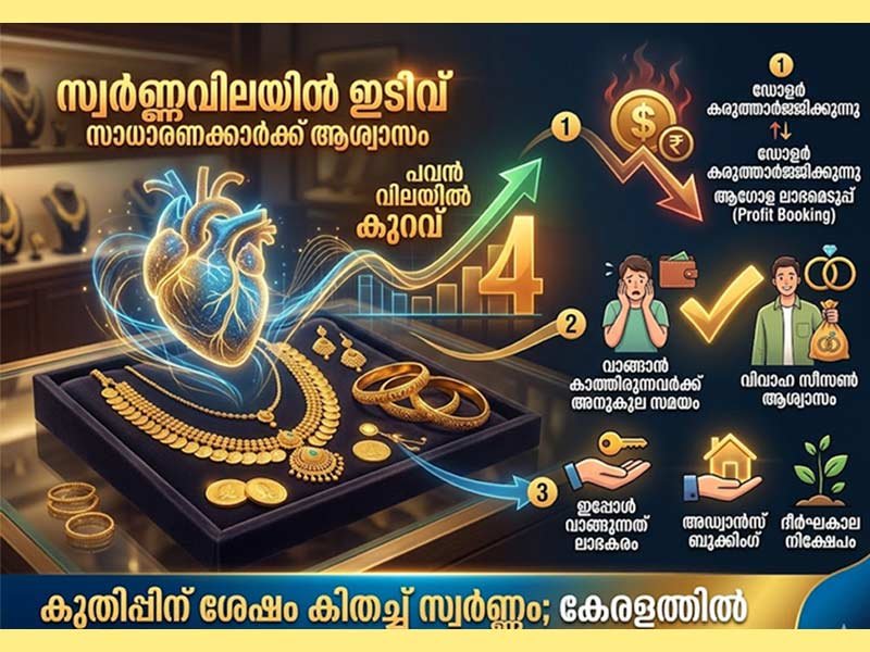 കുതിപ്പിന് ശേഷം കിതച്ച് സ്വർണ്ണം;  ആശ്വാസത്തിൽ സാധാരണക്കാർ.