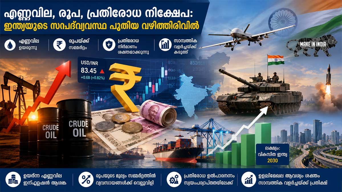 എണ്ണവില, രൂപ, പ്രതിരോധ നിക്ഷേപം: ഇന്ത്യയുടെ സമ്പദ്‌വ്യവസ്ഥ പുതിയ വഴിത്തിരിവിൽ