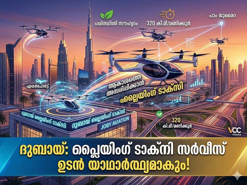 ആകാശത്തെ അമ്പരിപ്പിക്കാൻ ദുബായ്; ഫ്ലൈയിംഗ് ടാക്സി സർവീസ് ഉടൻ യാഥാർത്ഥ്യമാകും